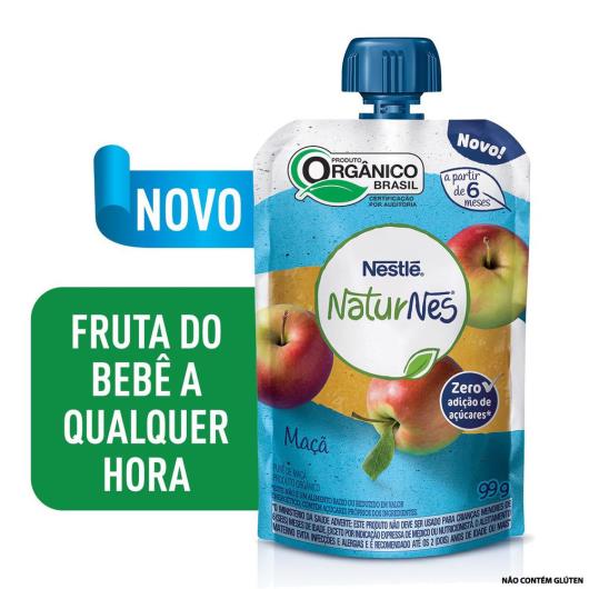 Purê de Frutas Orgânico Maçã Nestlé Naturnes Squeeze 99g - Imagem em destaque