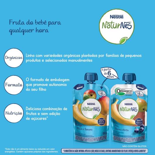 Purê de Frutas Orgânico Maçã Nestlé Naturnes Squeeze 99g - Imagem em destaque