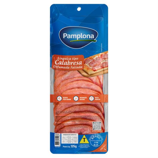 Linguiça Tipo Calabresa Fatiada Defumada Pamplona 125g - Imagem em destaque