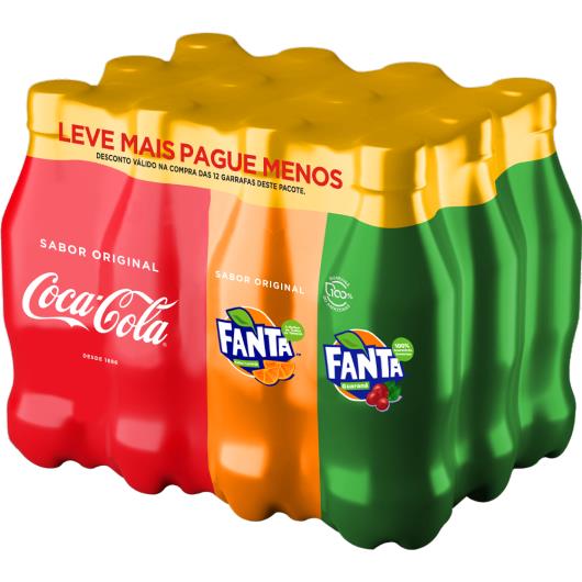 Kit refrigerante Coca Cola e Fanta Laranja e Guaraná 12x200ml - Imagem em destaque