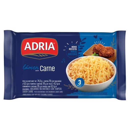 Macarrão Instantâneo Lámen Carne Adria Pacote 74,3g - Imagem em destaque