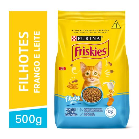 Ração FRISKIES gatos filhotes frango e leite 500g - Imagem em destaque