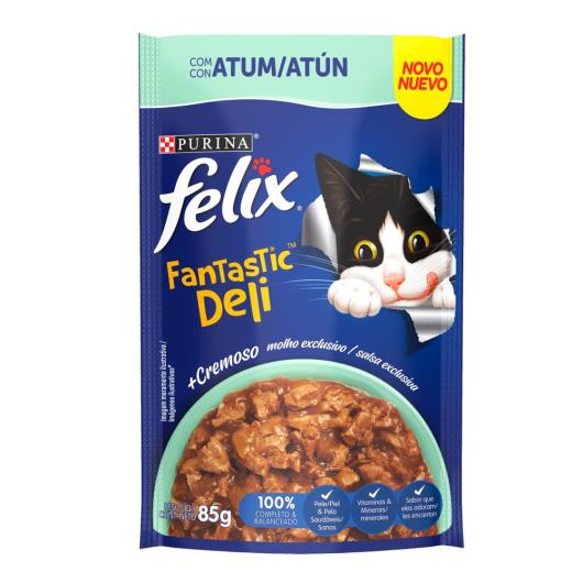 NESTLÉ PURINA FELIX FANTASTIC DELI Ração Úmida para Gatos Adultos Atum 85g - Imagem em destaque