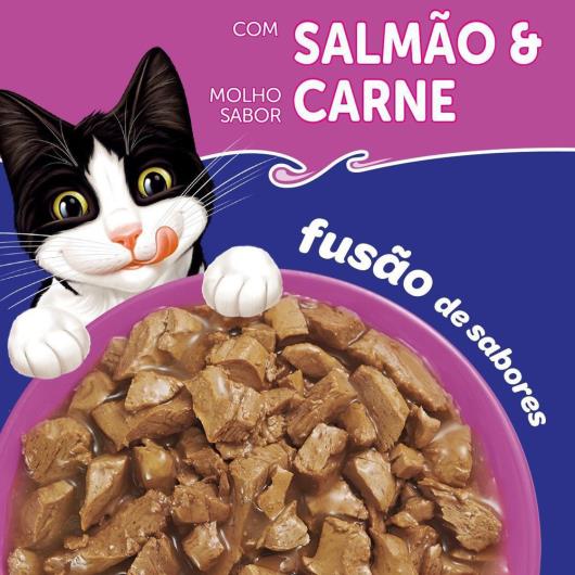 NESTLÉ PURINA FELIX FANTASTIC MIX Ração Úmida para Gatos Adultos Salmão e molho sabor Carne 85g - Imagem em destaque