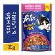 NESTLÉ PURINA FELIX FANTASTIC MIX Ração Úmida para Gatos Adultos Salmão e molho sabor Carne 85g - Imagem 7891000311837-(1).jpg em miniatúra