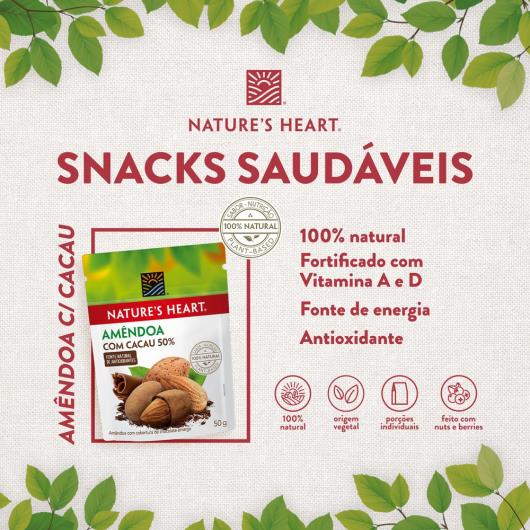 Snack NATURE'S HEART Cacau e Amêndoa 50g - Imagem em destaque