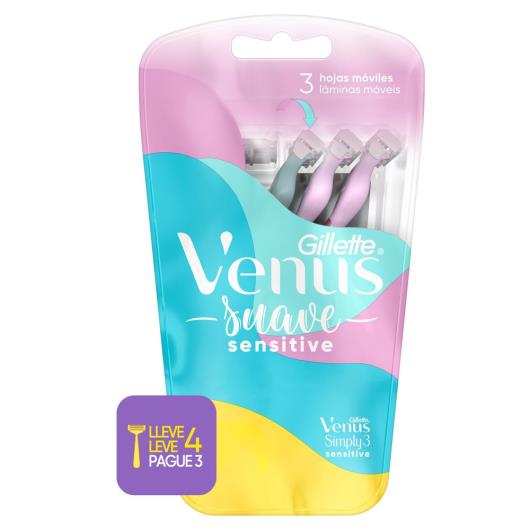 Aparelho de Depilar Gillette Venus Suave Sensitive 4 Unidades - Imagem em destaque