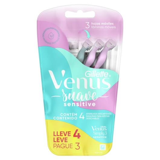 Aparelho de Depilar Gillette Venus Suave Sensitive 4 Unidades - Imagem em destaque