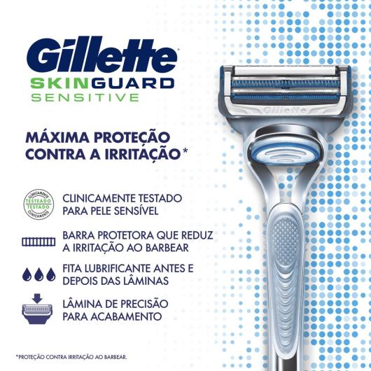 Aparelho Recarregável e Carga para Barbear Gillette Skinguard Sensitive - Imagem em destaque