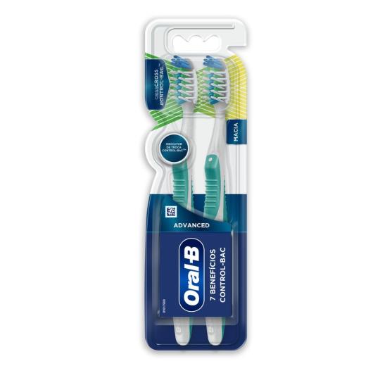Escova Dental Macia Advanced Oral-B 7 Benefícios Control-Bac 2 Unidades - Imagem em destaque