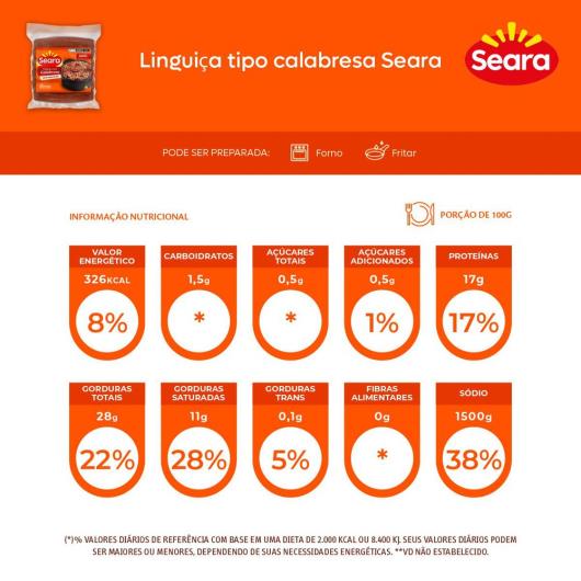 Linguiça Tipo Calabresa Seara Granel 500g - Imagem em destaque