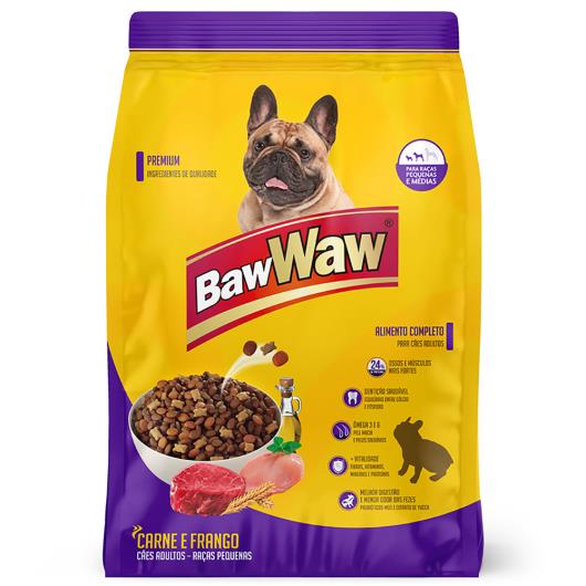 Alimento para Cães Adultos Raças Pequenas e Médias Carne e Frango Baw Waw Premium Pacote 10,1kg - Imagem em destaque