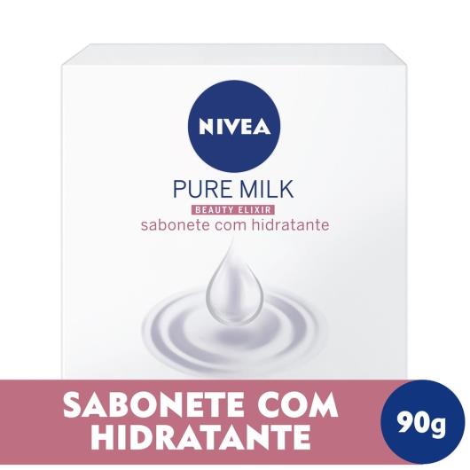 Sabonete em Barra Hidratante Sensitive Nivea Pure Milk Beauty Elixir Caixa 90g - Imagem em destaque