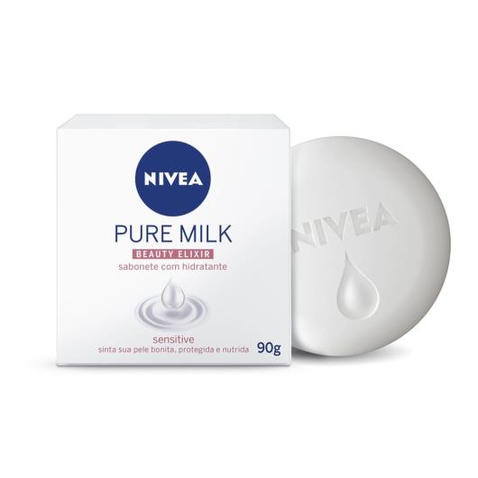 Sabonete em Barra Hidratante Sensitive Nivea Pure Milk Beauty Elixir Caixa 90g - Imagem em destaque