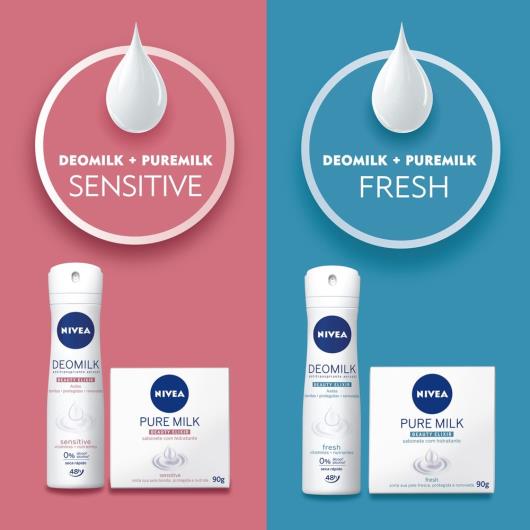 Sabonete em Barra Hidratante Sensitive Nivea Pure Milk Beauty Elixir Caixa 90g - Imagem em destaque