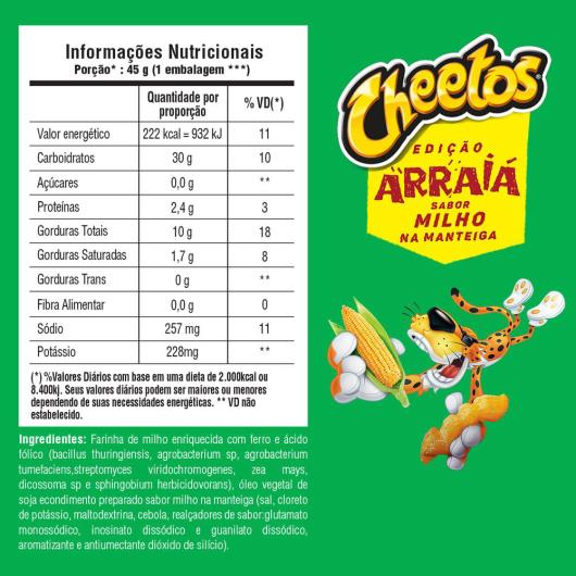 Salgadinho de Milho na Manteiga Cheetos Pacote 45g Edição Especial Arraiá - Imagem em destaque