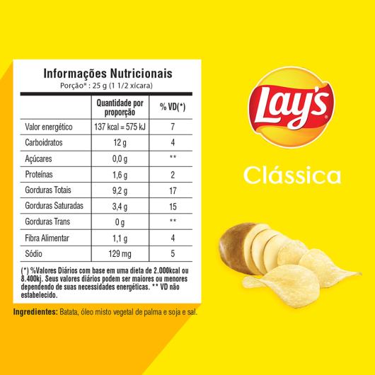 Batata Frita Lisa Clássica Lay's Pacote 45g - Imagem em destaque