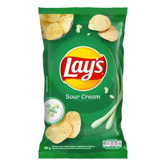 Batata Frita Lisa Sour Cream Lay's Pacote 80g - Imagem em destaque