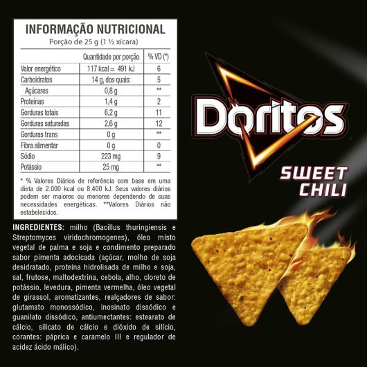 Salgadinho de Milho Sweet Chili Doritos Pacote 140g - Imagem em destaque