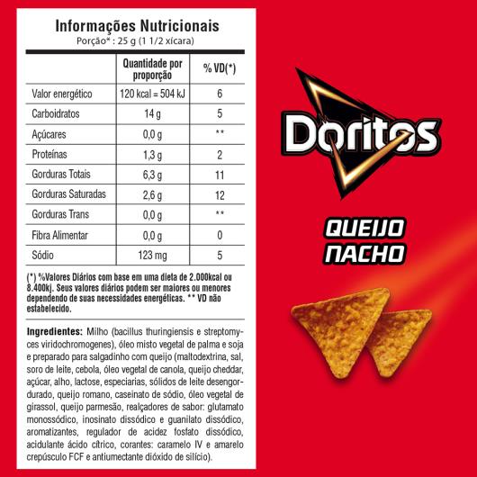 Salgadinho de Milho Queijo Nacho Doritos Pacote 210g - Imagem em destaque