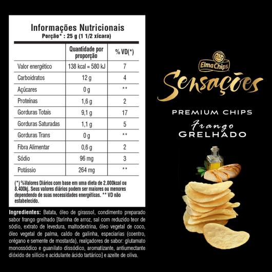 Batata Frita Lisa Frango Grelhado Lay's Sensações Premium Pacote 145g - Imagem em destaque