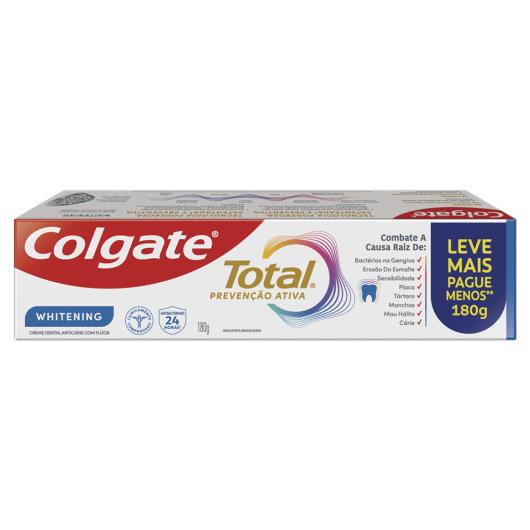Creme Dental Whitening Colgate Total Prevenção Ativa 180g Leve Mais Pague Menos - Imagem em destaque