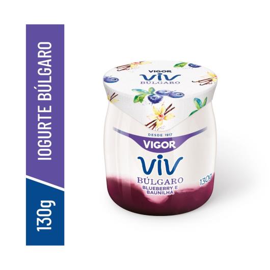 Iogurte Parcialmente Desnatado Búlgaro Calda Blueberry e Baunilha Vigor Viv Pote 130g - Imagem em destaque