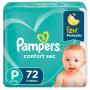 Fralda Descartável Infantil Pampers Confort Sec P Pacote 72 Unidades Leve Mais Pague Menos