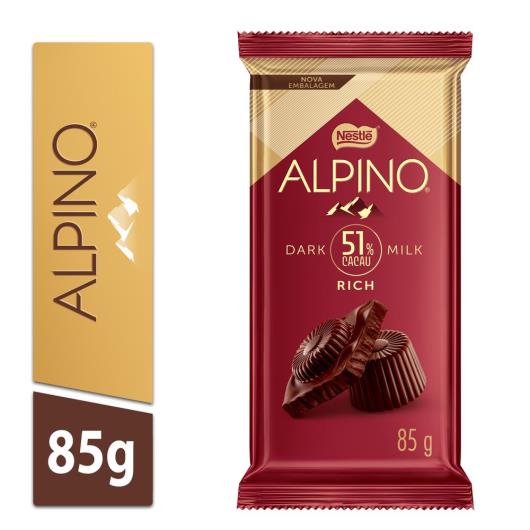 Chocolate ALPINO 51% Dark Milk 85g - Imagem em destaque