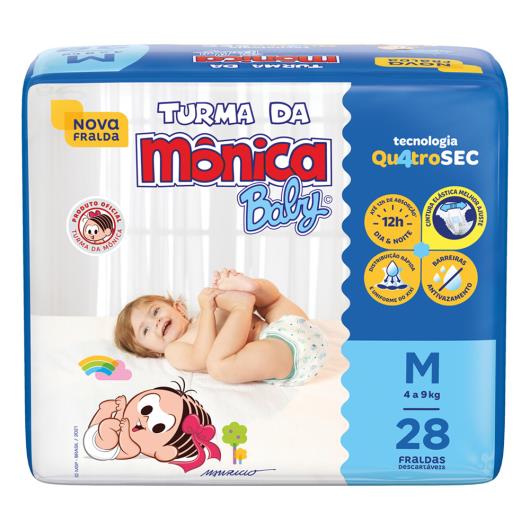 Fralda Descartável Turma da Mônica Baby M Pacote 28 Unidades - Imagem em destaque