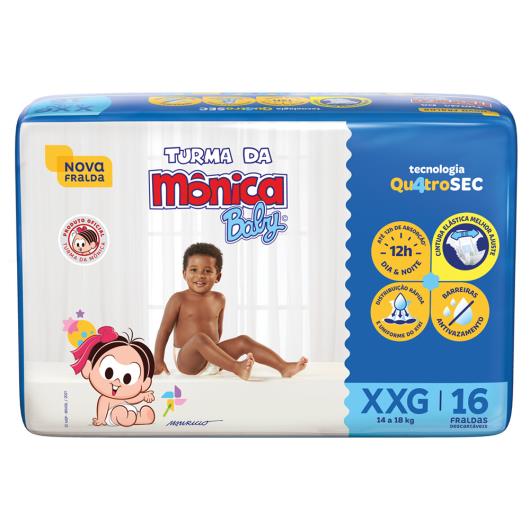 Fralda Descartável Turma da Mônica Baby XXG Pacote 16 Unidades - Imagem em destaque
