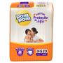 Fralda Descartável Infantil Pom Pom Protek Proteção de Mãe XG Pacote 20 Unidades