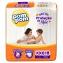 Fralda Descartável Infantil Pom Pom Protek Proteção de Mãe XXG Pacote 18 Unidades