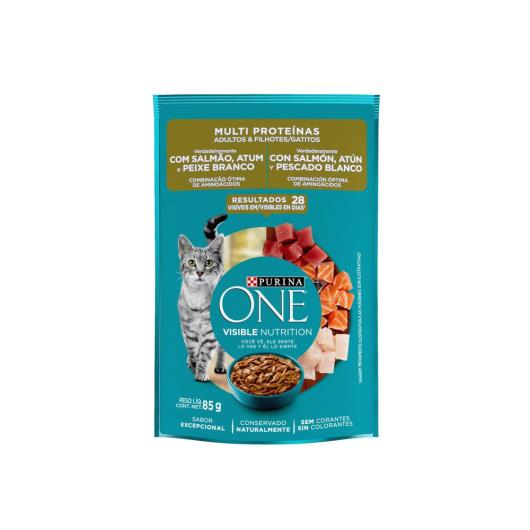 Ração Úmida PURINA ONE Gatos Adultos e Filhotes Multi Proteínas 85g - Imagem em destaque