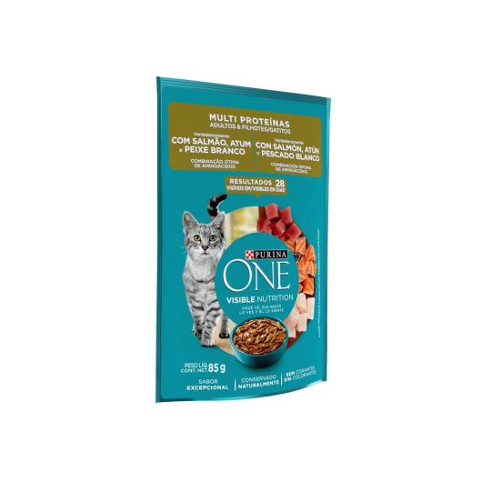 Ração Úmida PURINA ONE Gatos Adultos e Filhotes Multi Proteínas 85g - Imagem em destaque