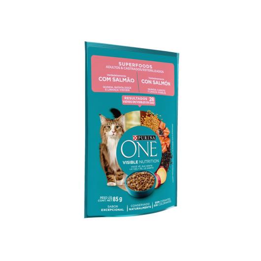 Ração Úmida PURINA ONE Gatos Adultos Castrados Salmão 85g - Imagem em destaque