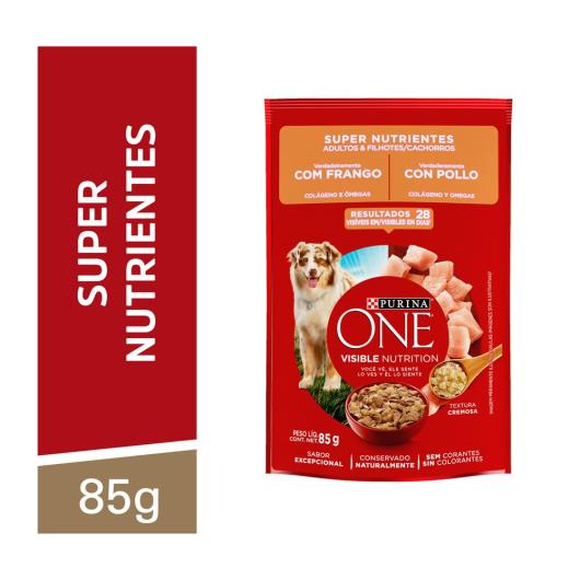 Ração Úmida PURINA ONE Cães Adultos e Filhotes Frango 85g - Imagem em destaque