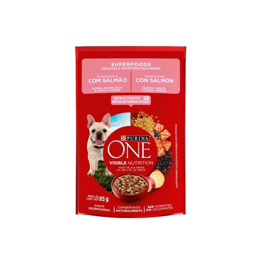 Ração Úmida PURINA ONE Cães Adultos e Filhotes Salmão 85g - Imagem em destaque