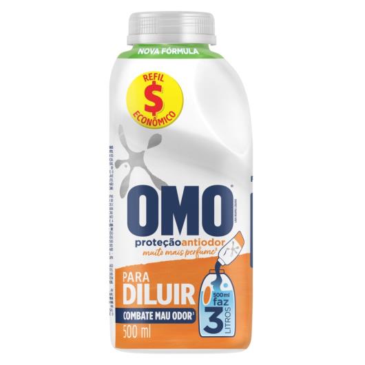 Lava-Roupas Líquido para Diluir Omo Proteção Antiodor Frasco 500ml Refil Econômico - Imagem em destaque