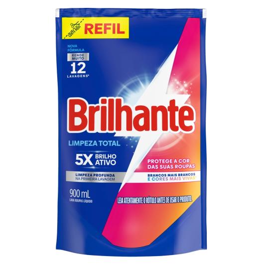 Lava Roupas Líquido Brilhante Limpeza Total 900ml Refil - Imagem em destaque