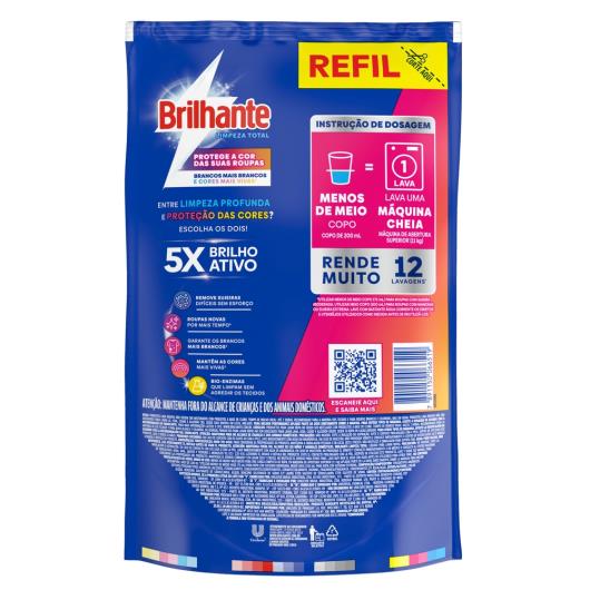 Lava Roupas Líquido Brilhante Limpeza Total 900ml Refil - Imagem em destaque