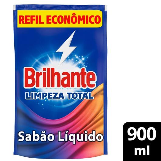 Lava Roupas Líquido Brilhante Limpeza Total 900ml Refil - Imagem em destaque