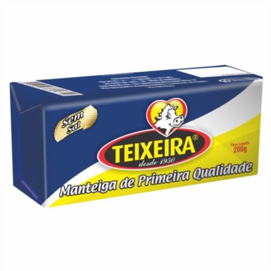 Manteiga de Primeira Qualidade sem Sal Teixeira 200g - Imagem em destaque