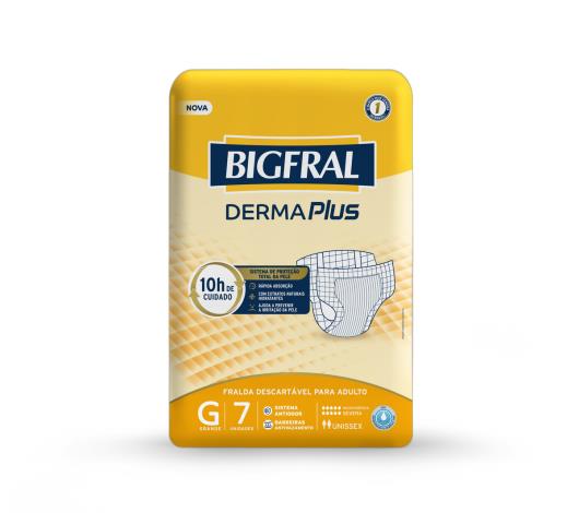 Fralda Descartável Adulto Bigfral Derma Plus G Pacote 7 Unidades - Imagem em destaque