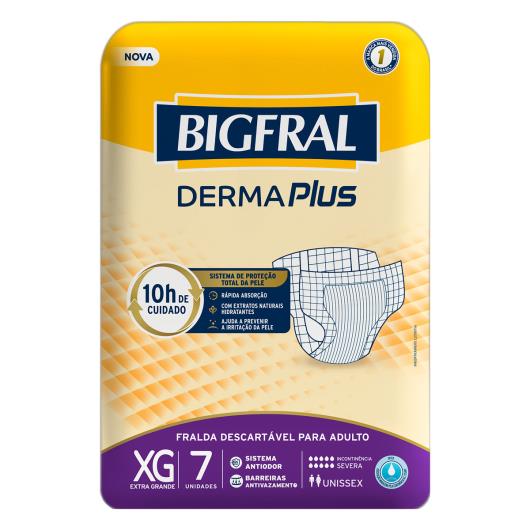 Fralda Descartável Adulto Bigfral Derma Plus XG Pacote 7 Unidades - Imagem em destaque