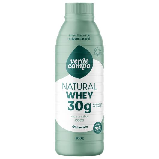 Iogurte Verde Campo Natural Whey Coco 30g de Proteínas Garrafa 500g - Imagem em destaque