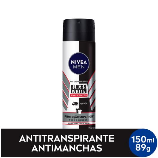 NIVEA Antitranspirante Aero B&W Maxima Proteção Masc 150ml - Imagem em destaque