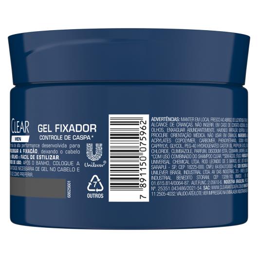 Gel Fixador Ação Prolongada Clear Men Controle de Caspa 300g - Imagem em destaque