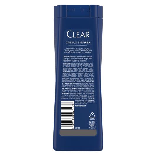 Shampoo Anticaspa Clear Men Cabelo & Barba Frasco 200ml - Imagem em destaque