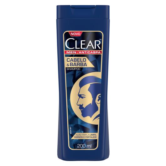 Shampoo Anticaspa Clear Men Cabelo & Barba Frasco 200ml - Imagem em destaque